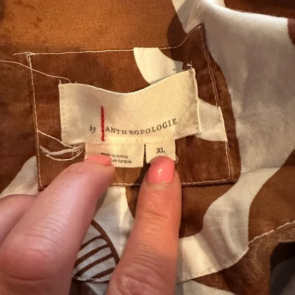 Anthropologie Brown and White Patterned Somerset Dress - Picture 5 of 8